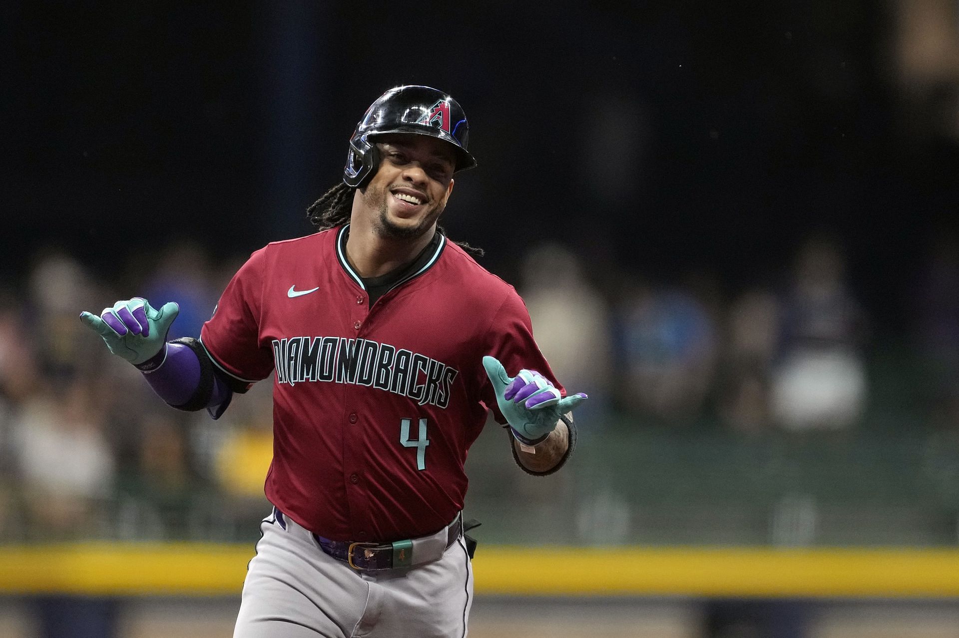 Ketel Marte celebrates after hitting a home run against the Milwaukee Brewers - Source: Getty